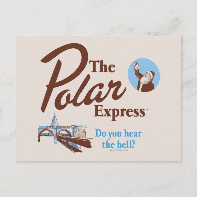 The Polar Express | "Hör du klockan" Retro Helg Vykort (Framsida)