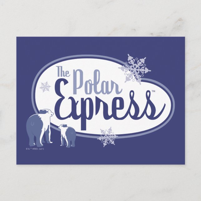 The Polar Express | Isbjörnar Retro Grafik Helg Vykort (Framsida)