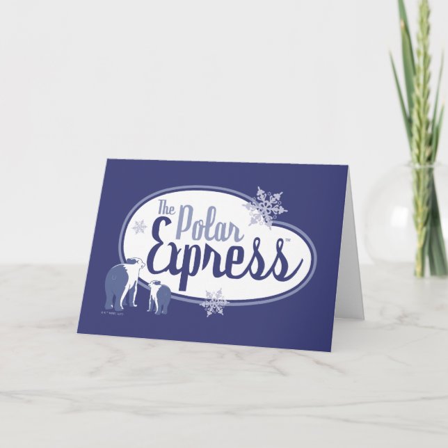 The Polar Express | Isbjörnar Retro Grafik Helgkort (Framsida)