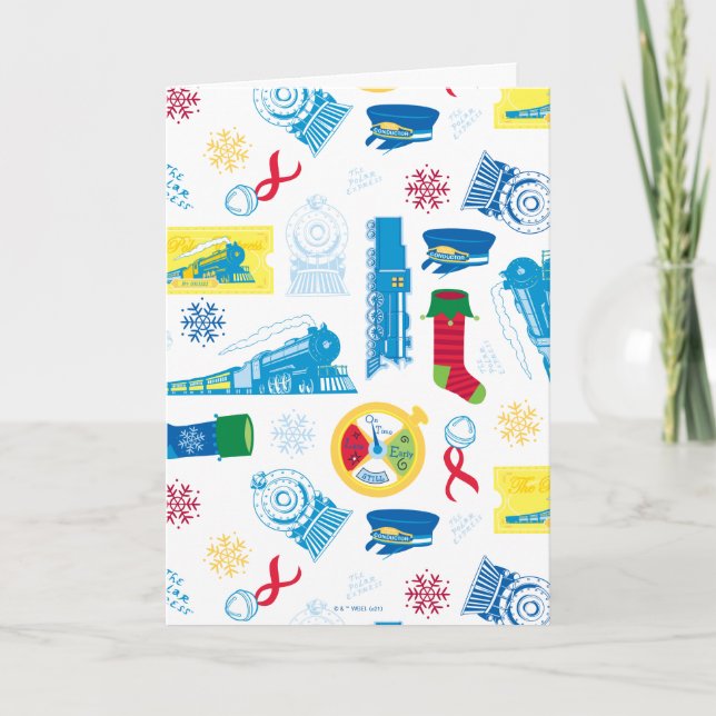 The Polar Express | Jul Ikon Mönster Helgkort (Framsida)