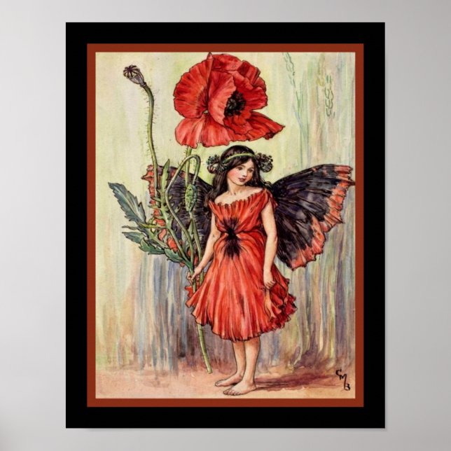 "The Poppy Fairy" ca. 1918- Cicely Mary Barker Poster (Framsidan)