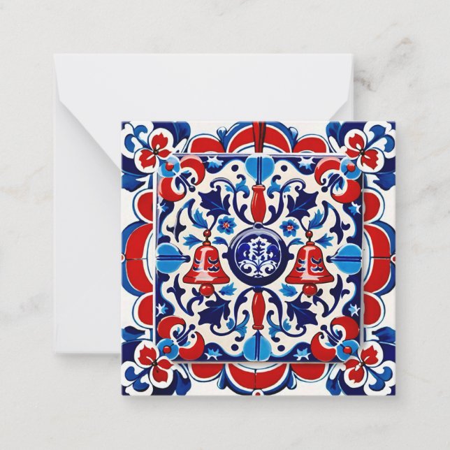The Portuguese Tile and the Christmas Bell Anteckningskort (Framsida)