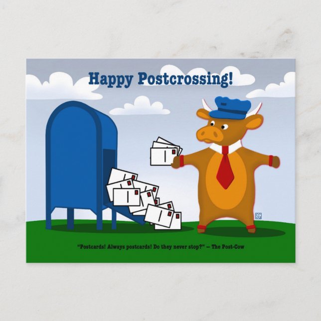 The Postcrossing Post Cow Postcards Helg Vykort (Framsida)