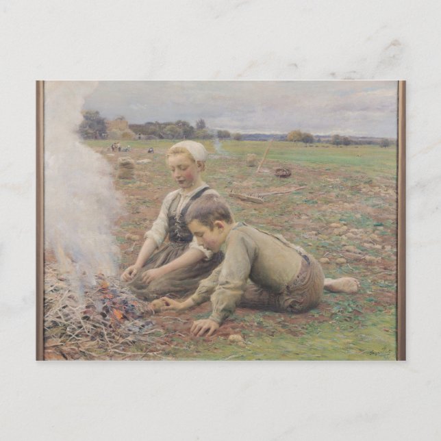 The Potato Gatherers, 1898 Vykort (Framsida)
