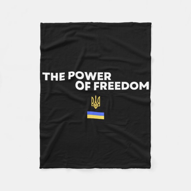 The Power Of Freedom Trident Ukrainian Flag Symbol Fleecefilt (Framsidan)