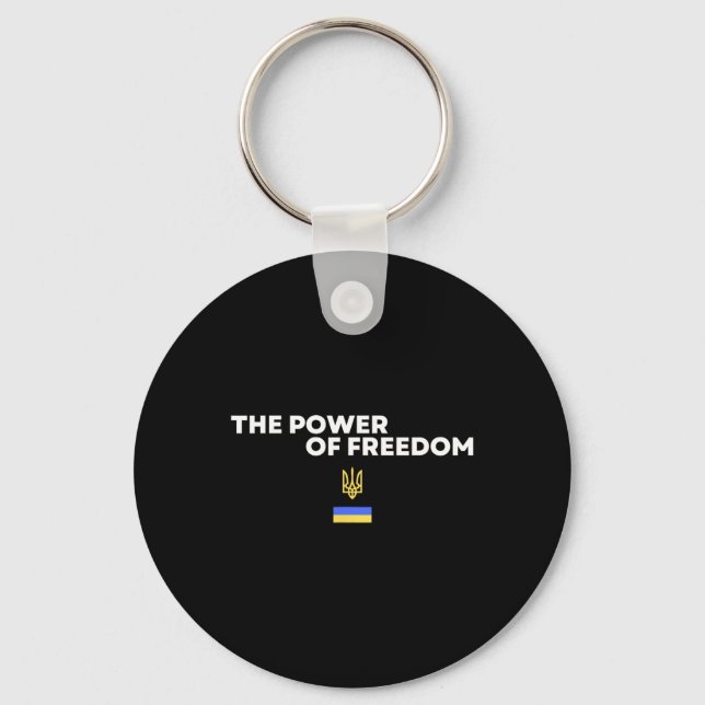 The Power Of Freedom Trident Ukrainian Flag Symbol Nyckelring (Framsida)
