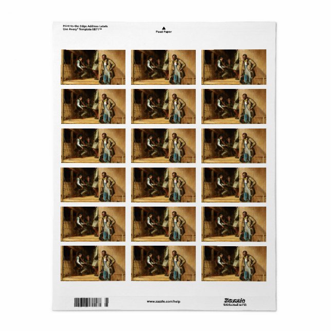 The Power of Music, 1847 från William Sidney Mount Adressetikett (Helt Ark)