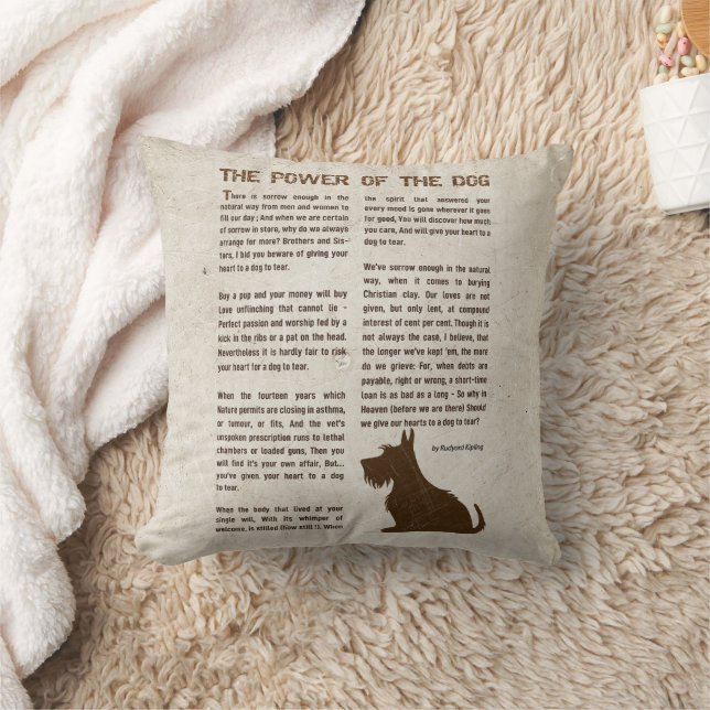 The Power of the Dog-dikt - Rudyard Kipling  Kudde (Filt)