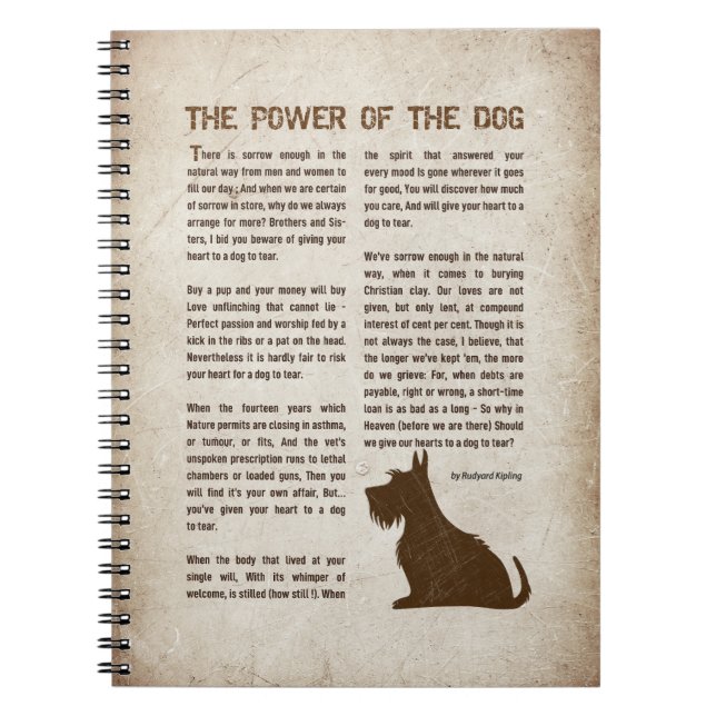 The Power of the Dog Poem - Rudyard Kipling  Anteckningsbok (Framsidan)