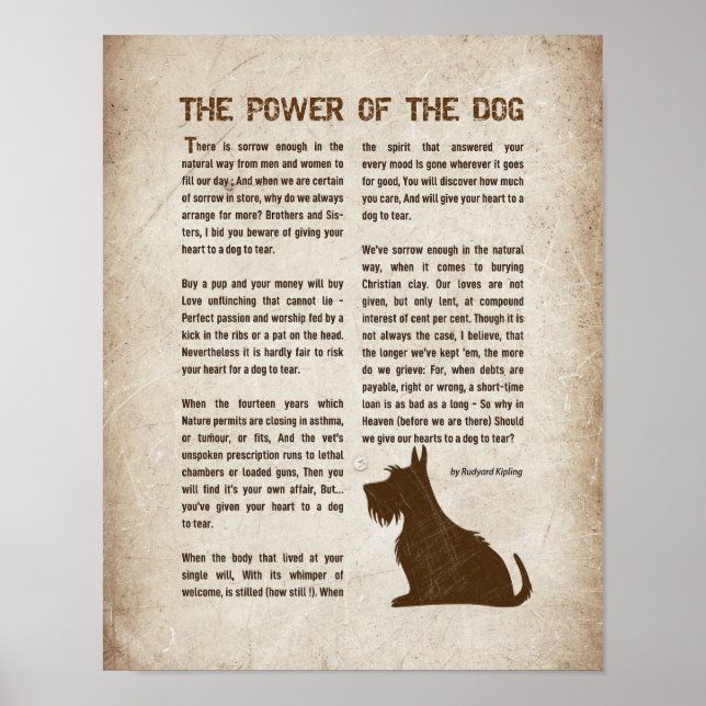 The Power of the Dog Poem - Rudyard Kipling  Poster (Framsidan)