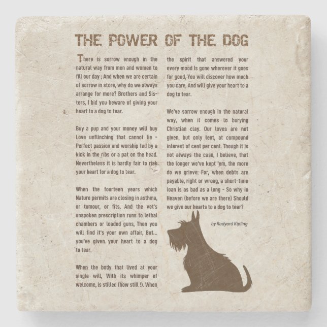 The Power of the Dog Poem - Rudyard Kipling  Stenunderlägg (Framsidan)