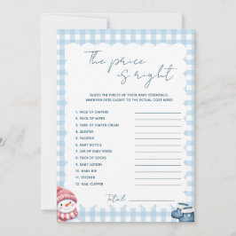 The Price Is Right Vinter Baby Shower-spel Inbjudningar