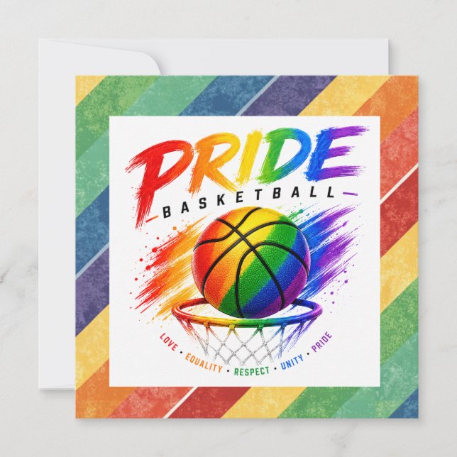 The Pride Basket Regnbågsinspirerad Design Julkort (Framsida)