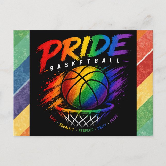 The Pride Basket Regnbågsinspirerad Design Vykort (Framsida)