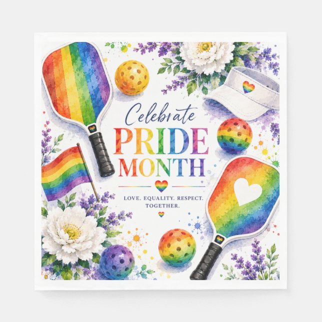 The Pride Pickleball Rainbow-tema Pappersservett (Framsidan)
