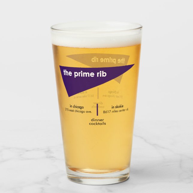 The Prime Rib Restauranger, Chicago, Skokie, IL Glaskopp (Framsida fylld)