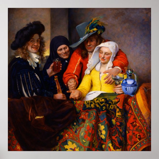 The Procuress by Johannes Vermeer  Poster (Framsidan)