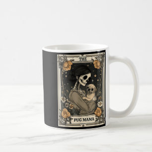 The Pug Mama Skelett Tarotkort Vintage Valp Hund Kaffemugg