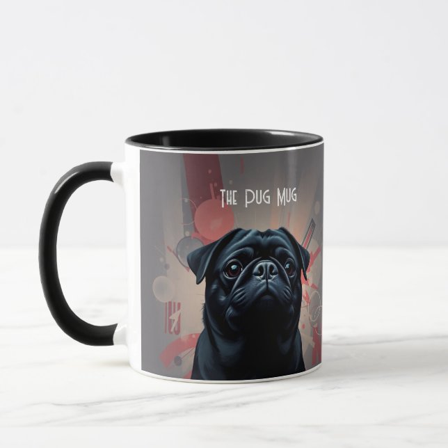 "The Pug Mug"- Pug Dog Coffee Mug Mugg (Vänster)