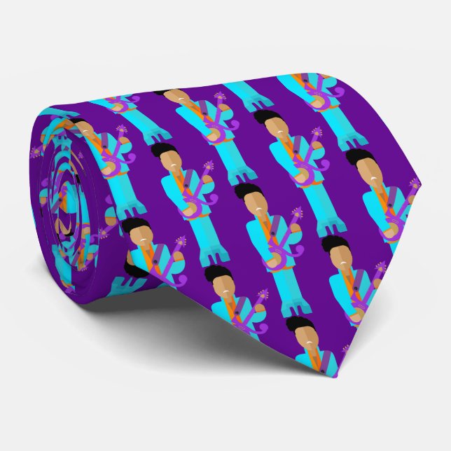 The Purple Pixie – Funk Legend Pattern Tie Slips (Rullad)