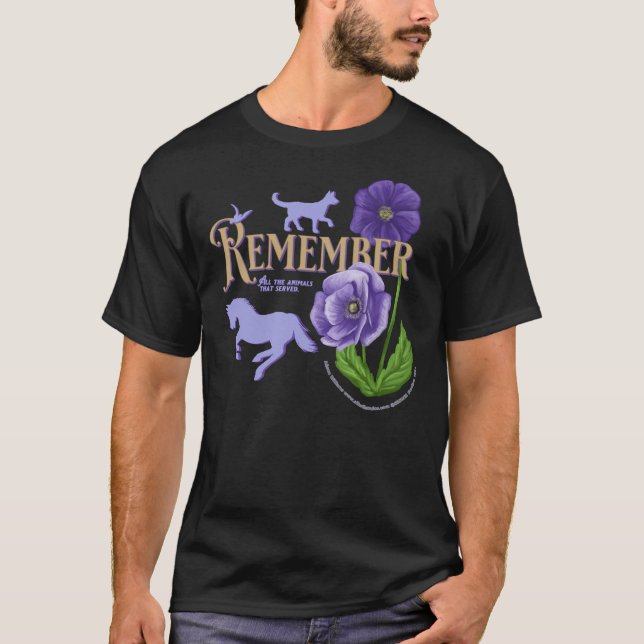 The Purple Poppy In Remembrance Of The Animals Tha T Shirt (Framsida)