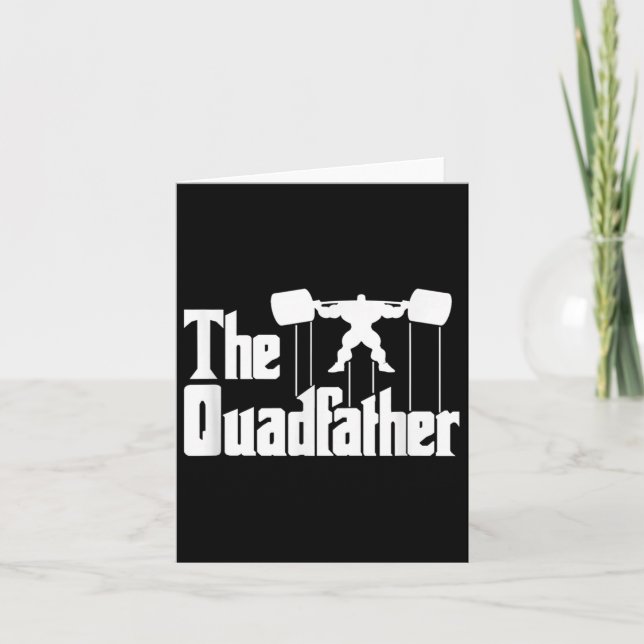 The Quadfather Gym Motivational Humor Tee Shirt  Kort (Framsida)