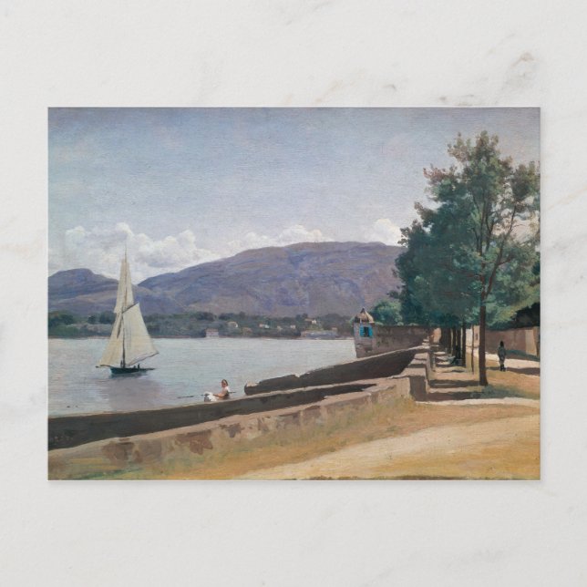 The Quai des Paquis, Genève, 1842 Vykort (Framsida)