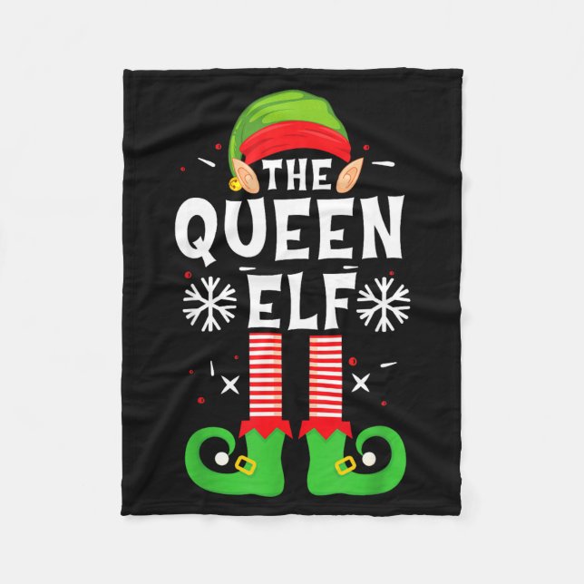 The Queen Elf Christmas Family Matching Pajamas Qu Fleecefilt (Framsidan)