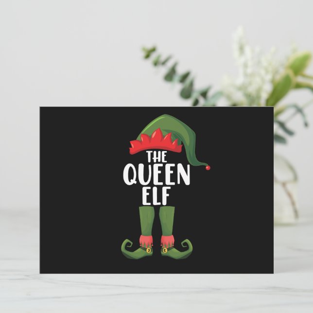 The Queen Elf Matchande Familj Jul Kvinnor Inbjudningar (Stående Fram)