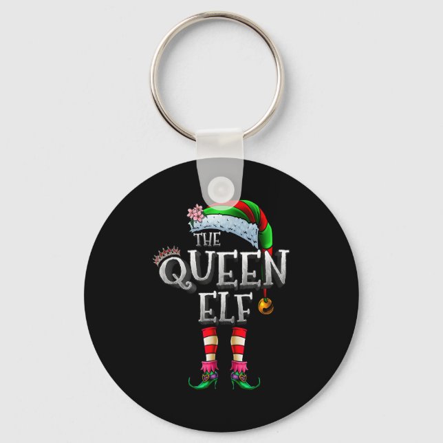 The Queen Elf Shirt Matching Family Christmas Elf  Nyckelring (Framsida)