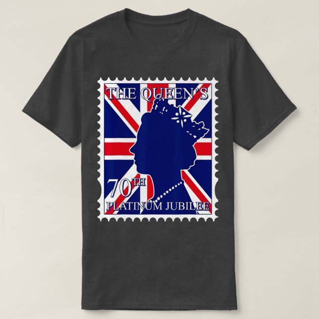 The Queen's 70 Years UK British flagga Platinum Ju T Shirt (Design framsida)