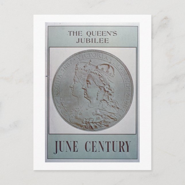 "The Queen's Jubilee 1837-87" (färg litho) Vykort (Framsida)