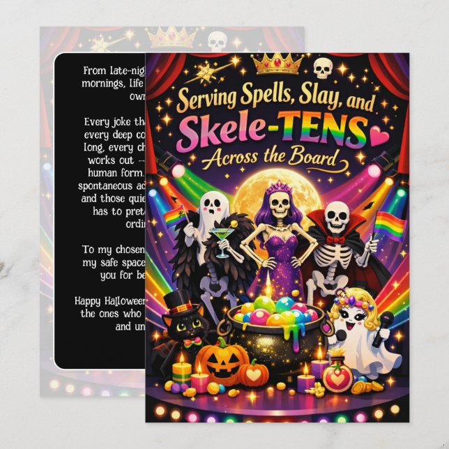 🎃🌈 The Queer Halloween Cabaret-kort Inbjudningar (Fram/baksida)