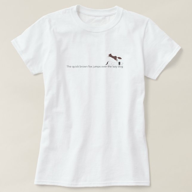 The quick brown fox jumps over the lazy dog t shirt (Design framsida)