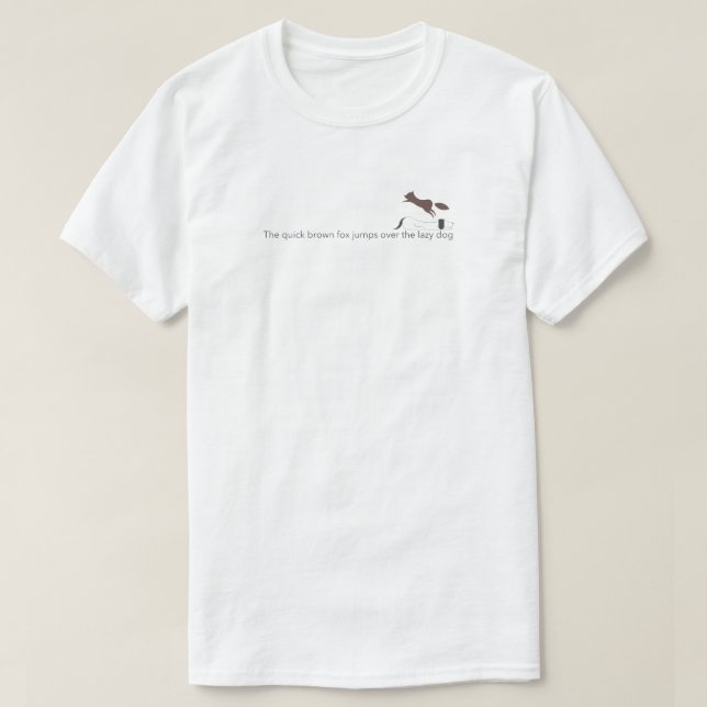 The quick brown fox jumps over the lazy dog t-shirt (Design framsida)