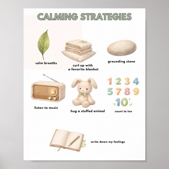 The Quiet Grove Calming Strategies Poster (Framsidan)