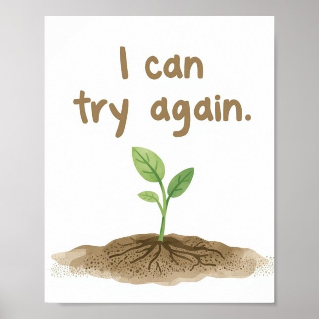 The Quiet Grove “I Can Try Again” Affirmation Poster (Framsidan)