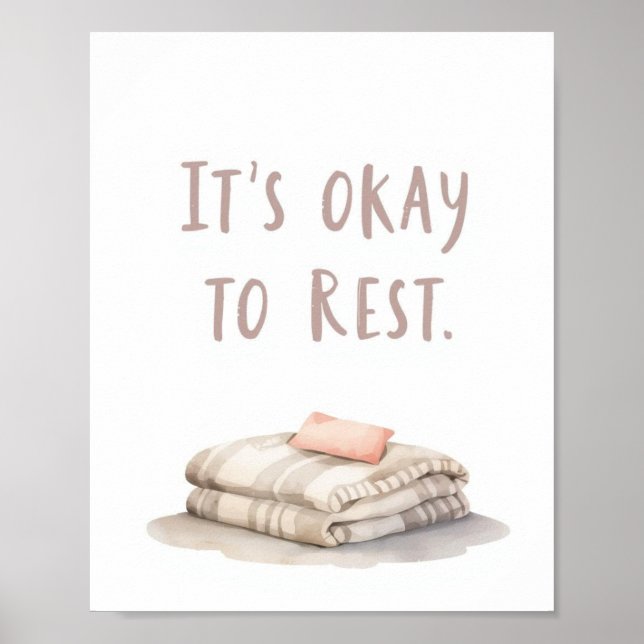 The Quiet Grove “It’s Okay to Rest” Affirmation Poster (Framsidan)