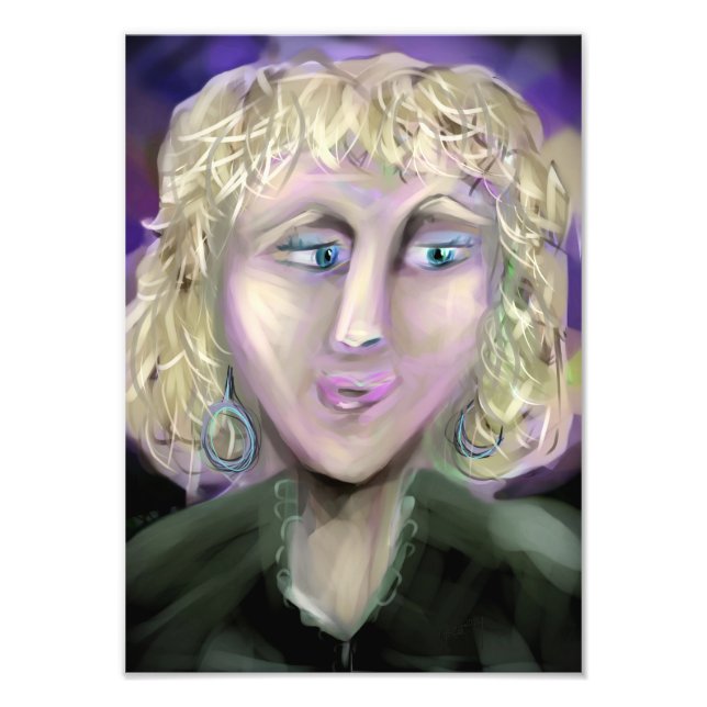 The Quiet Observer Expressive Feminine Portrait Fototryck (Framsidan)