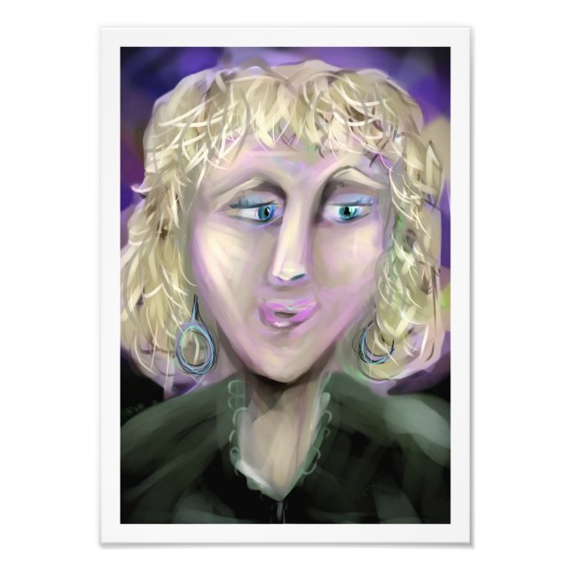 The Quiet Observer Expressive Feminine Portrait Fototryck (Framsidan)