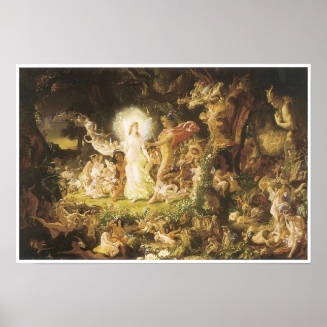 The Qurestl of Oberon and Titania, 1849 Poster (Framsidan)