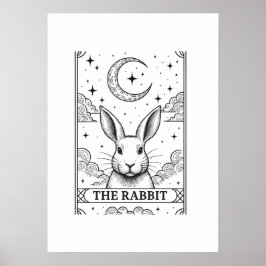 The Rabbit | Mystical Moon Tarot Card Illustration Poster
