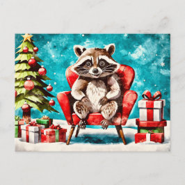 The Raccoon’s Christmas Chair Helg Vykort