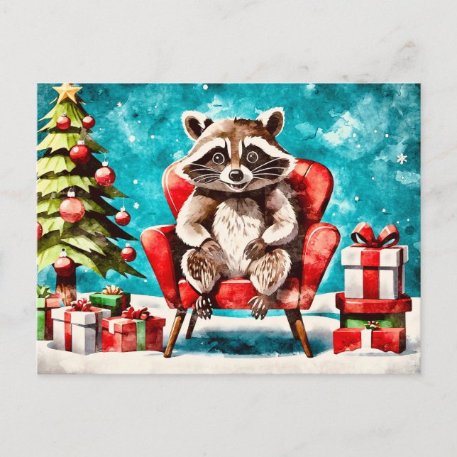 The Raccoon’s Christmas Chair Helg Vykort (Framsida)