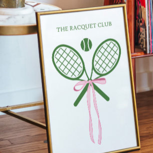 The Racquet Club Tennis Preppy Tennisaffisch Poster
