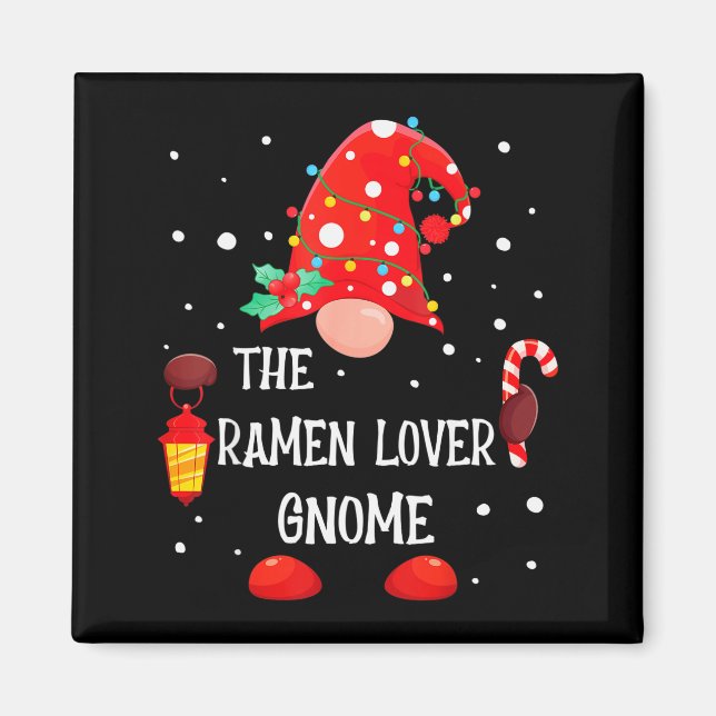 The Ramen Lover Gnome Matching Family Christmas Gn Magnet (Framsidan)