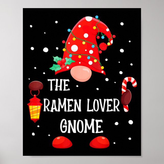 The Ramen Lover Gnome Matching Family Christmas Gn Poster (Framsidan)