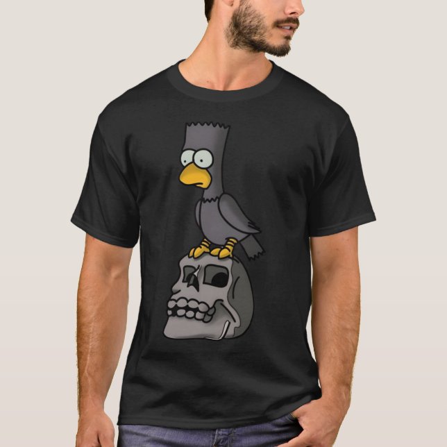 The Raven Bart retro T Shirt (Framsida)