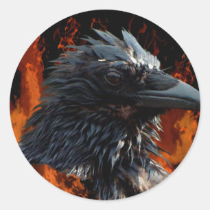 "The Raven Fire"-gåvor Runt Klistermärke