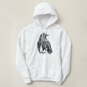 The Raven Graffiti 3D Crop Hoodie - Edgy Streetwea T Shirt